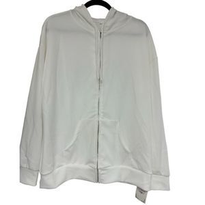La Mode Womens White Hoddie Size Xl